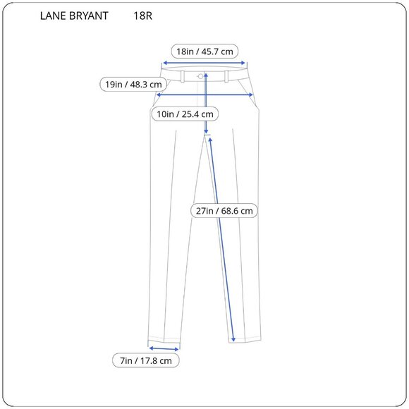 Lane Bryant Allie Womens Pants 18R Plus Cropped Blue Comfort Waist BLU144E - Picture 2 of 8